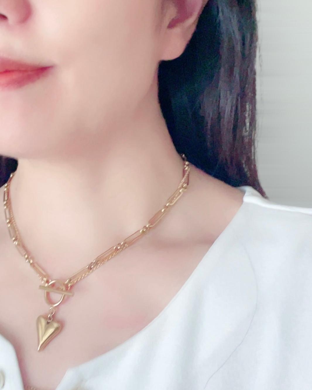 汗にも強い＆マンテルで留めるの簡単！クールなハートステンレスチェーンブレスレット　バレンタインギフト | 8枚目