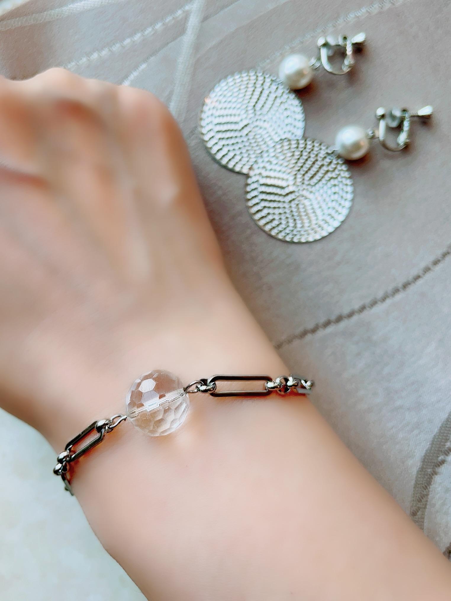 クォーツ✕クールなメタルチェーンブレスレット◇サージカルステンレスで汗にも強い！＆マンテルで留めるの簡単 | 11枚目