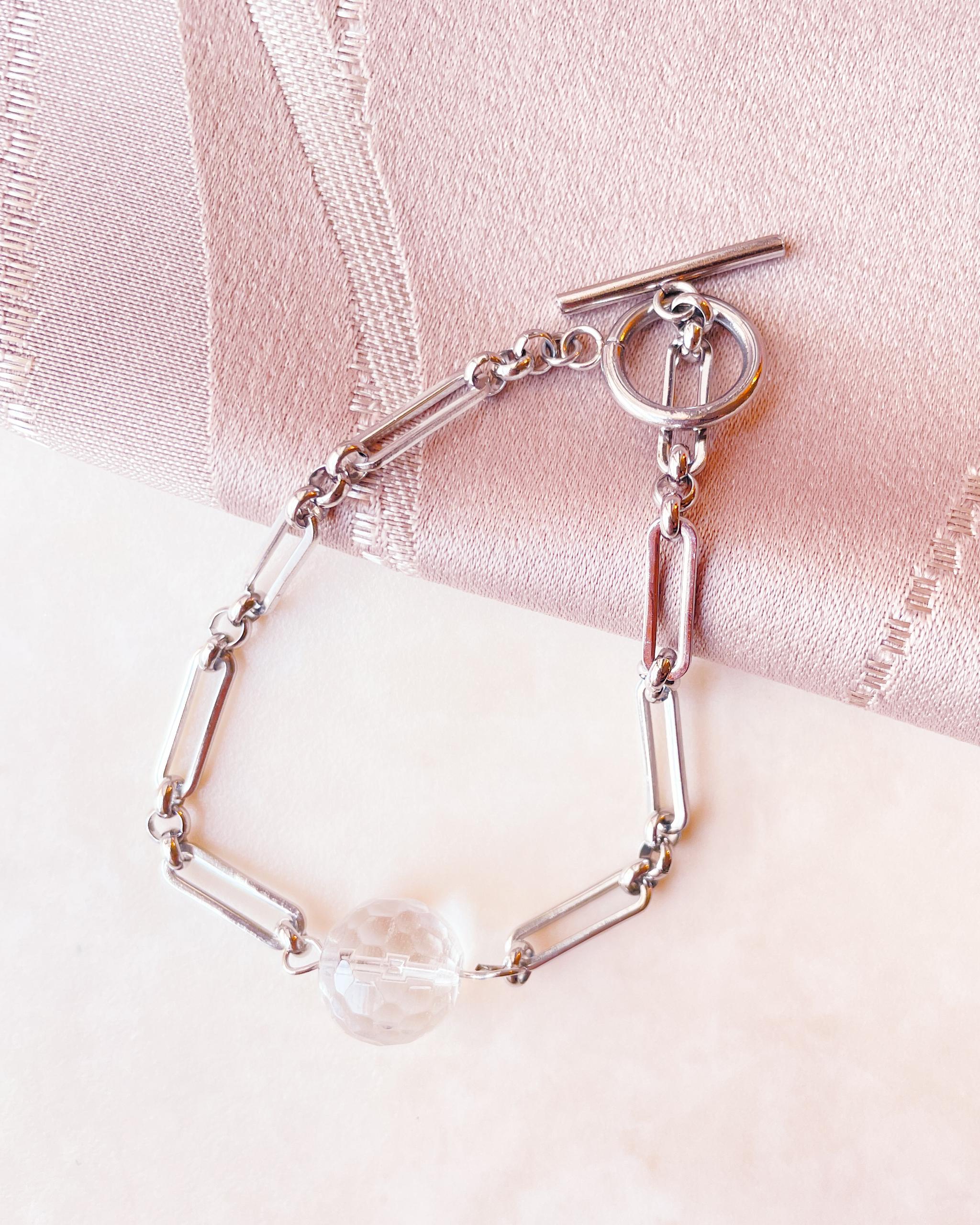 クォーツ✕クールなメタルチェーンブレスレット◇サージカルステンレスで汗にも強い！＆マンテルで留めるの簡単 | 12枚目