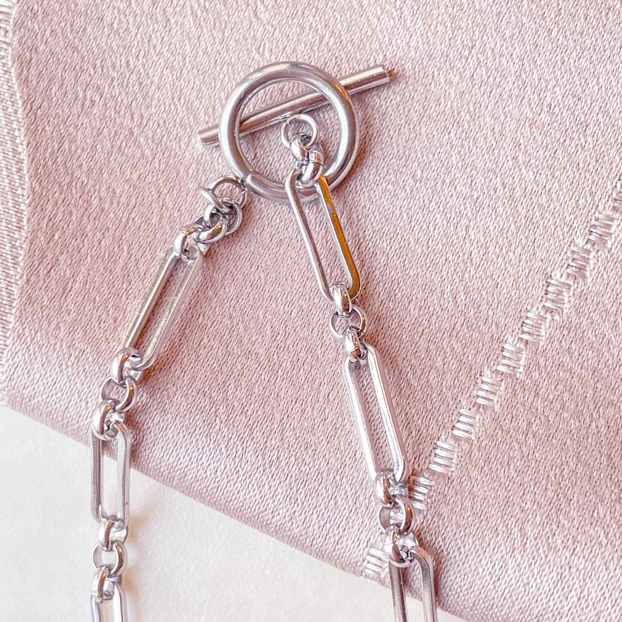 クォーツ✕クールなメタルチェーンブレスレット◇サージカルステンレスで汗にも強い！＆マンテルで留めるの簡単 | 15枚目