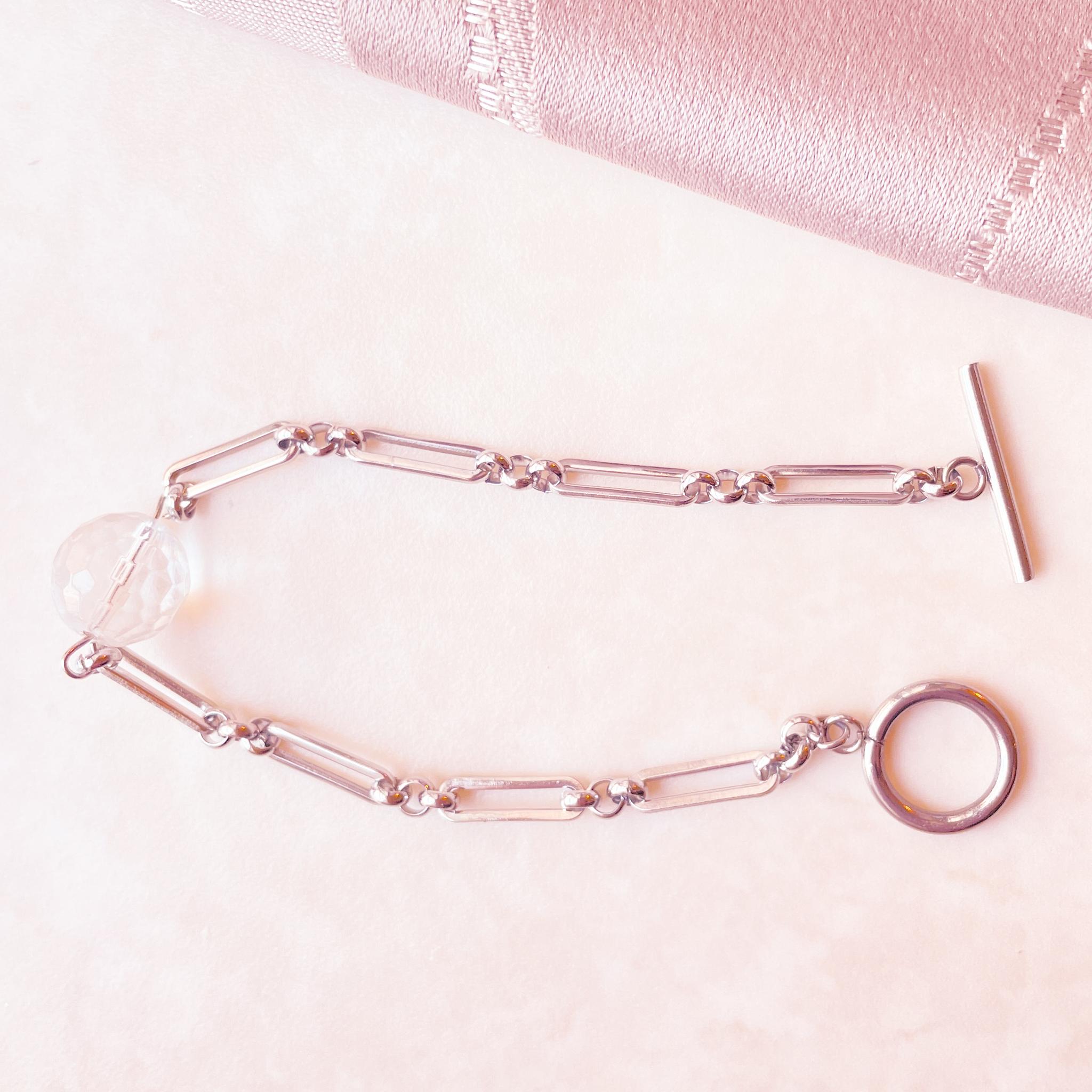 クォーツ✕クールなメタルチェーンブレスレット◇サージカルステンレスで汗にも強い！＆マンテルで留めるの簡単 | 16枚目