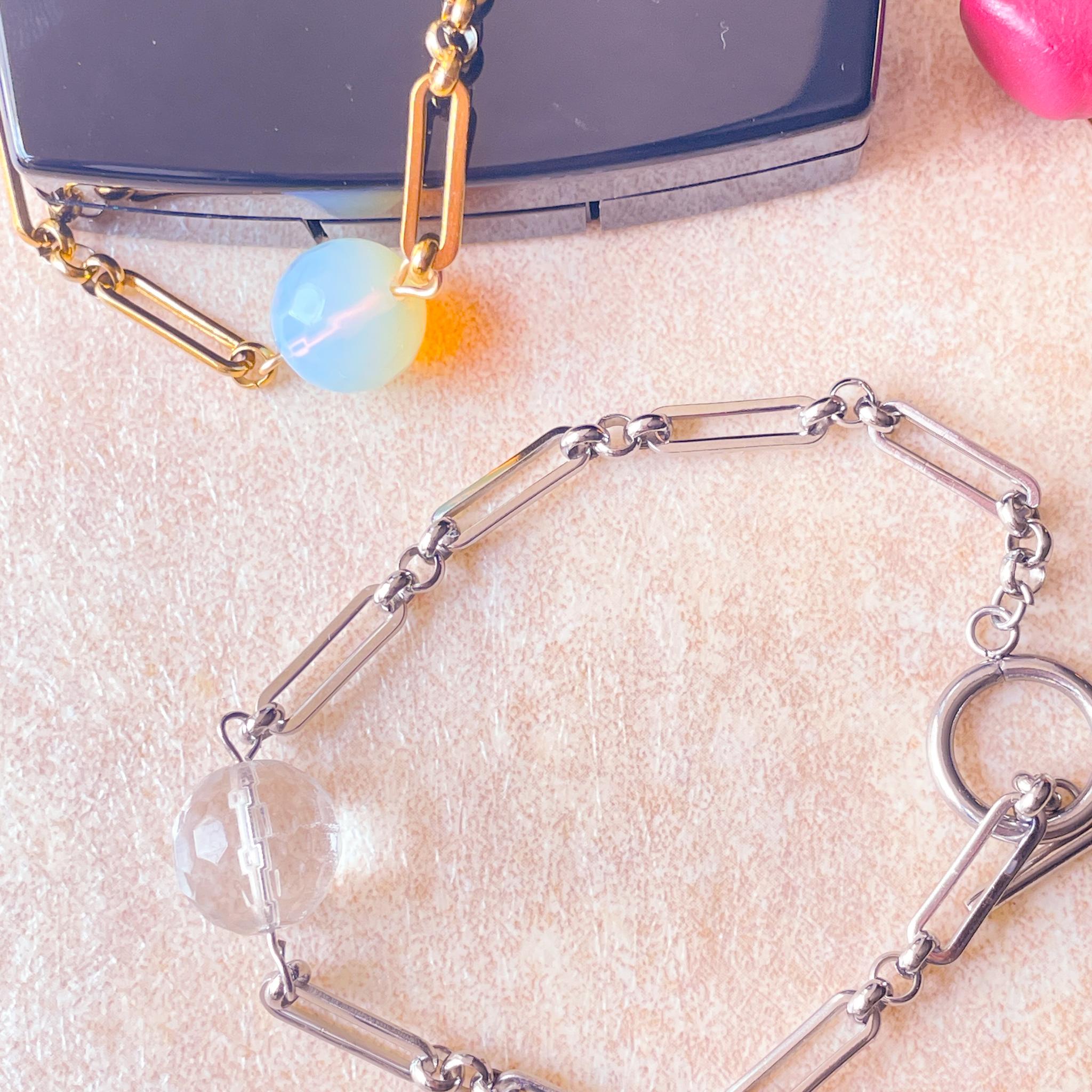 クォーツ✕クールなメタルチェーンブレスレット◇サージカルステンレスで汗にも強い！＆マンテルで留めるの簡単 | 3枚目