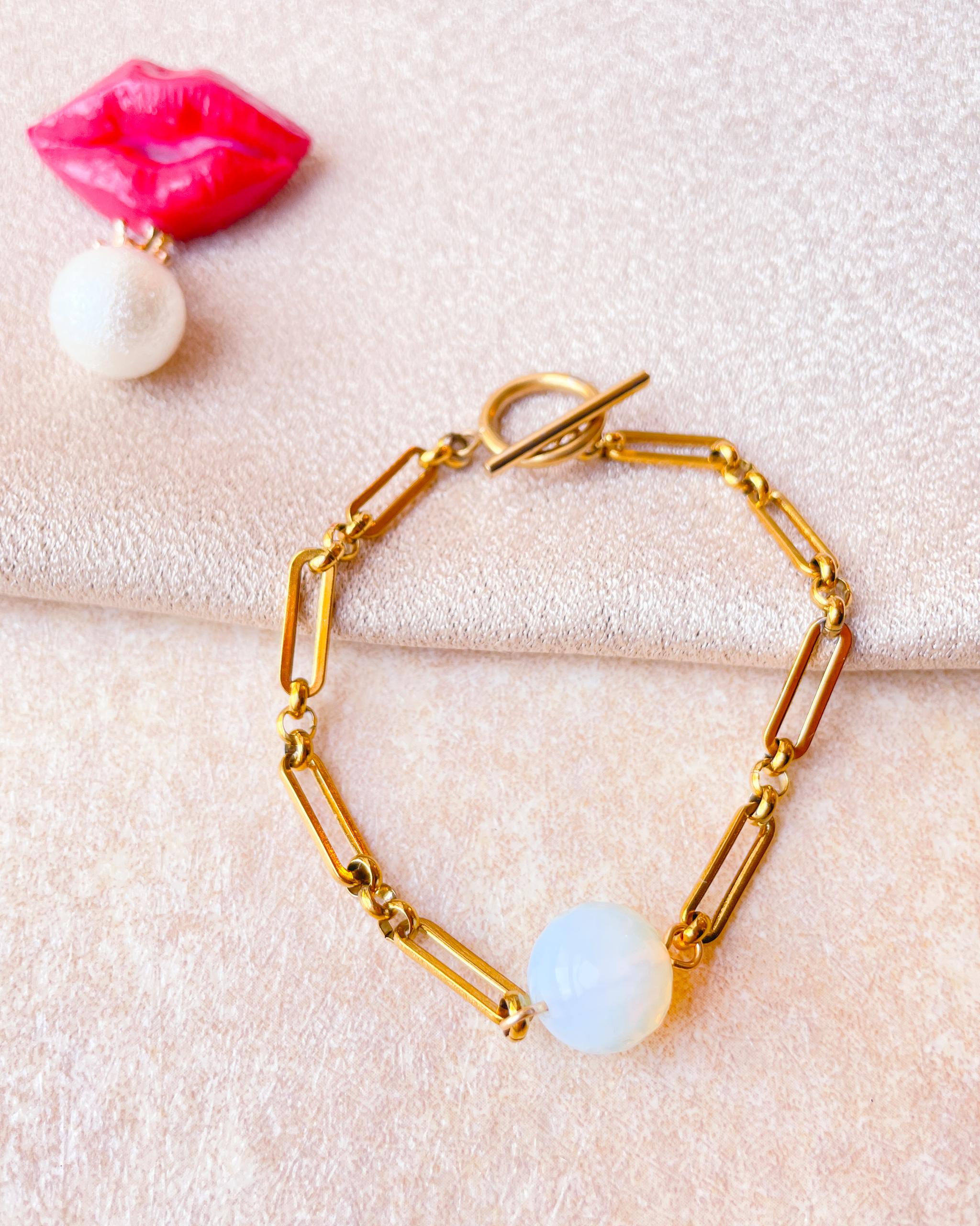 クォーツ✕クールなメタルチェーンブレスレット◇サージカルステンレスで汗にも強い！＆マンテルで留めるの簡単 | 8枚目