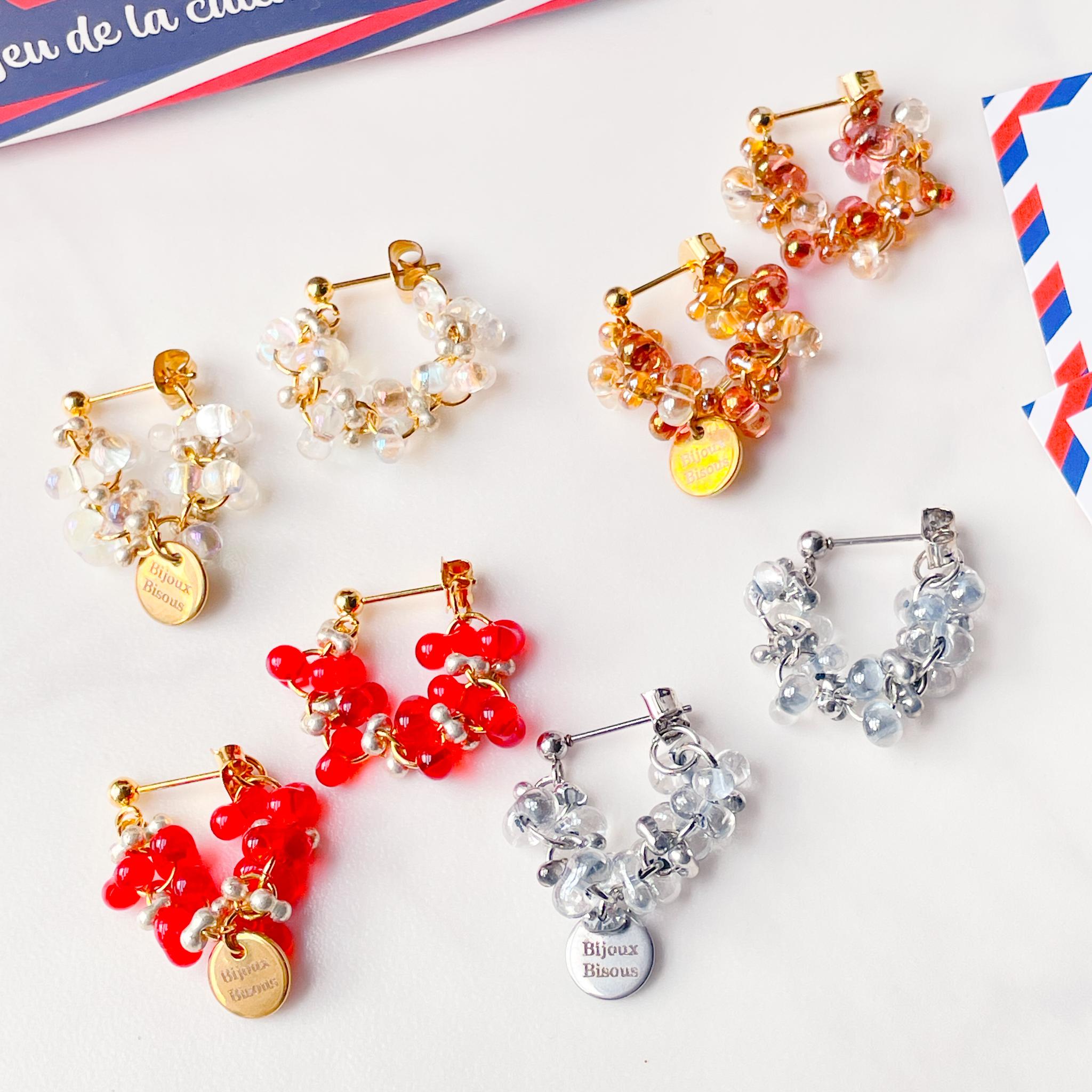 クリスマスリースのきらめきフープ見えピアス　～ Look like hoop earrings | 7枚目