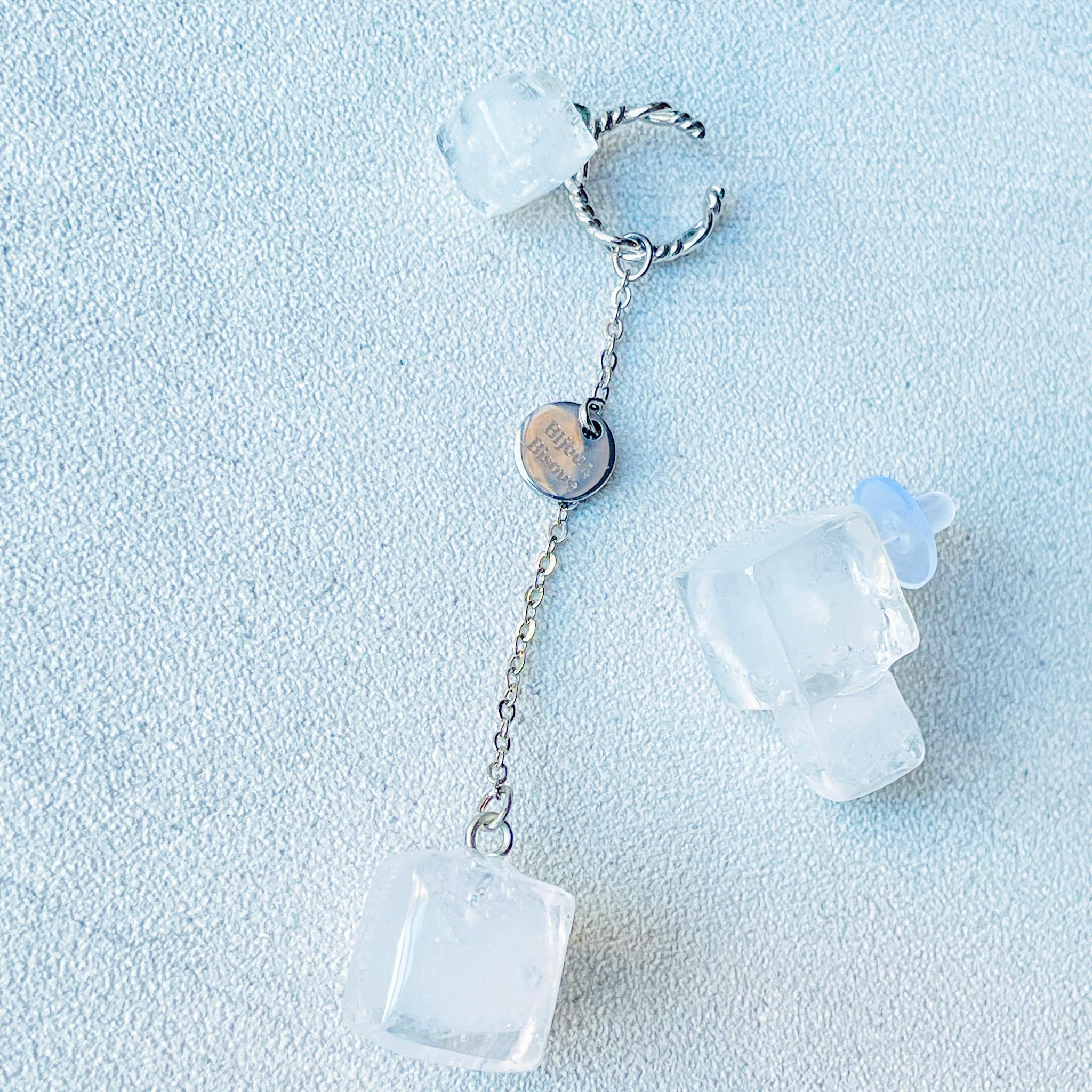 クールな氷が揺れるイヤーカフ ～　Ice cube ear-cuff | 4枚目