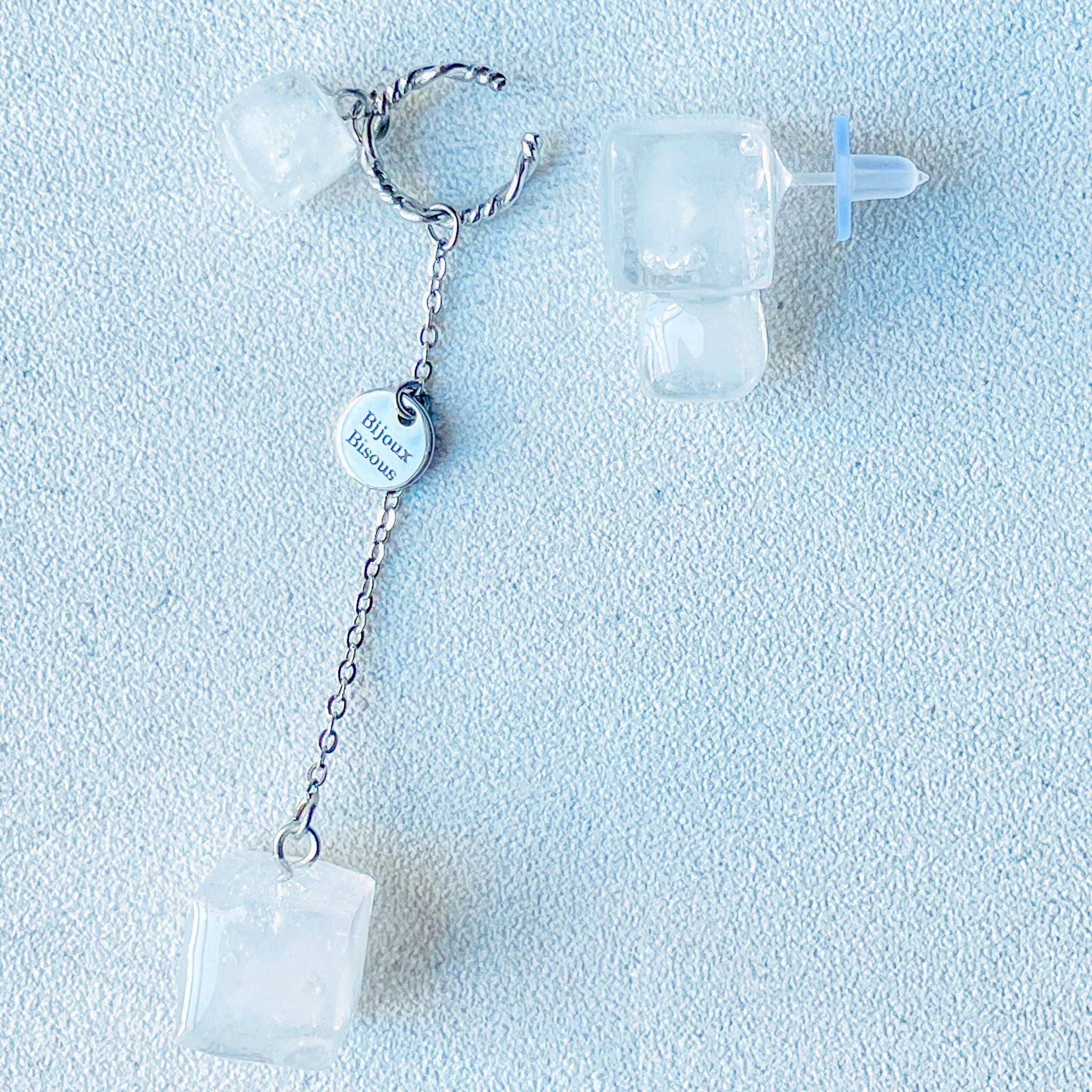 クールな氷が揺れるイヤーカフ ～　Ice cube ear-cuff | 5枚目